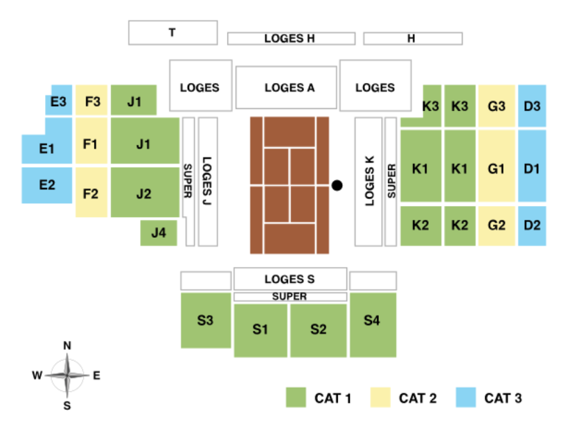 Rolex Monte-Carlo Masters Seating Map