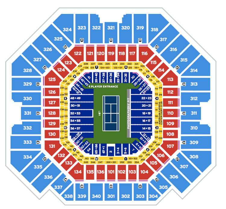US Open Seating Guide 2021 US Open Championship Tennis Tours