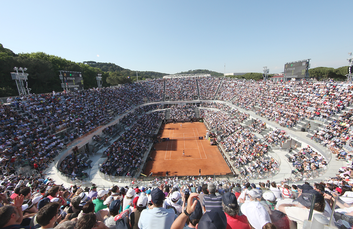 Pista central del Masters 1000 de Roma de tenis.