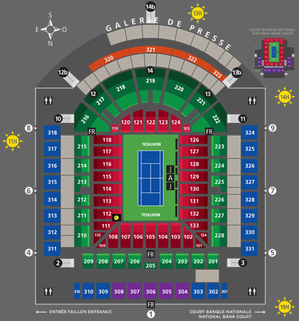 Rogers Cup Toronto Seating Chart