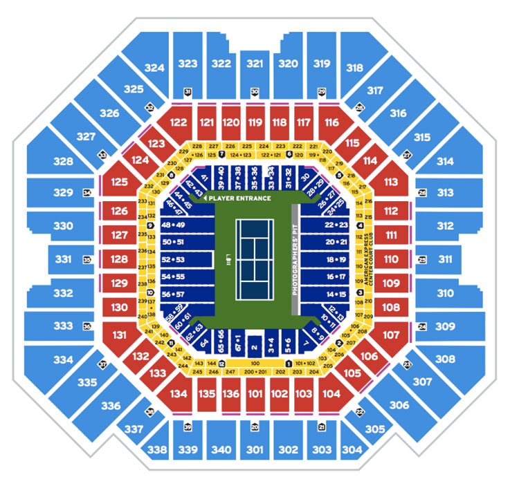 Us Open Seating Chart Tennis